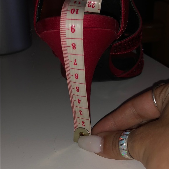 Red rhinestone heels - Picture 6 of 6